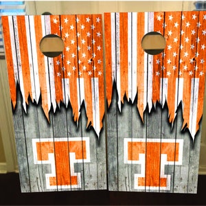 2er Set Tennessee T Flag Cornhole Wraps, Vinyl Aufkleber Bag Toss Aufkleber Baggo Skin Sticker Wraps laminiert