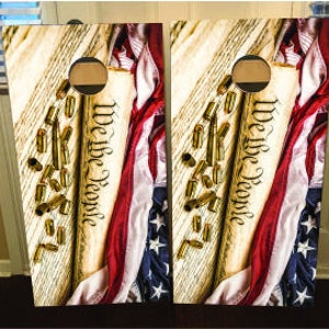 2er Set We The People Wraps, Vinyl Aufkleber Bag Toss Decal Baggo Skin Sticker Wraps Laminiert