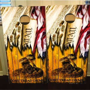 2er Set We the People/Don&#39;t Tread on me Cornhole Wraps, Vinyl Aufkleber Bag Toss Aufkleber Baggo Skin Sticker Wraps Laminiert