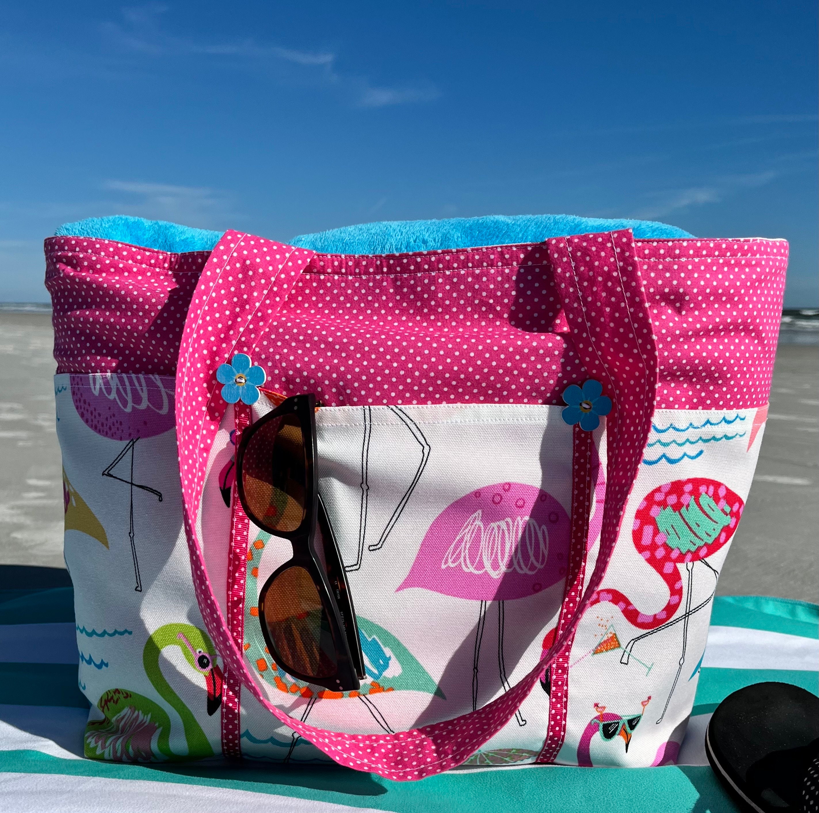 Pink beach bags shop