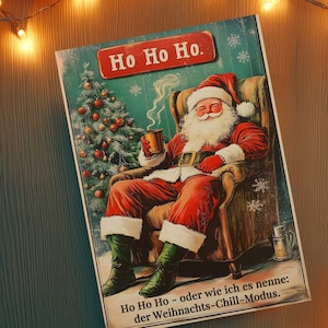 German Funny Christmas Card | Happy Holidays | Retro Santa Claus Motif | Nostalgia | Digital Download PDF and JPG