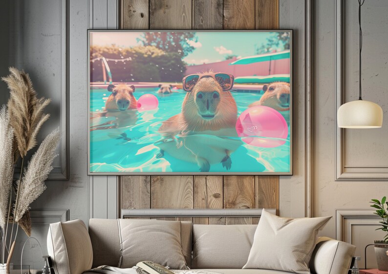 Capybara Inflatable Pool Toy Cute Capybara Pool Party – Digital Download - Etsy