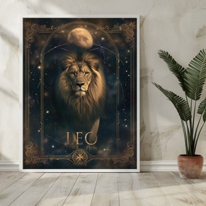 Leo Zodiac Sign | Dark Fantasy Tarot Artwork | Digital Download | Wall Art | Gift Idea