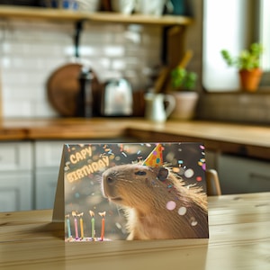 Druckbare Geburtstagskarte mit niedlichem Capybara Motiv Capy Birthday - Digitaler Download