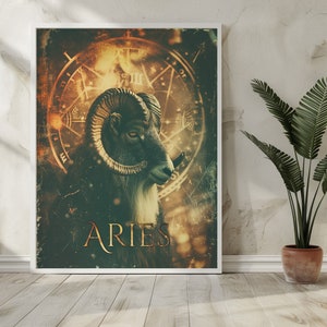 Aries Zodiac Sign | Dark Fantasy Tarot | Digital Download | Wall Art | Gift Idea