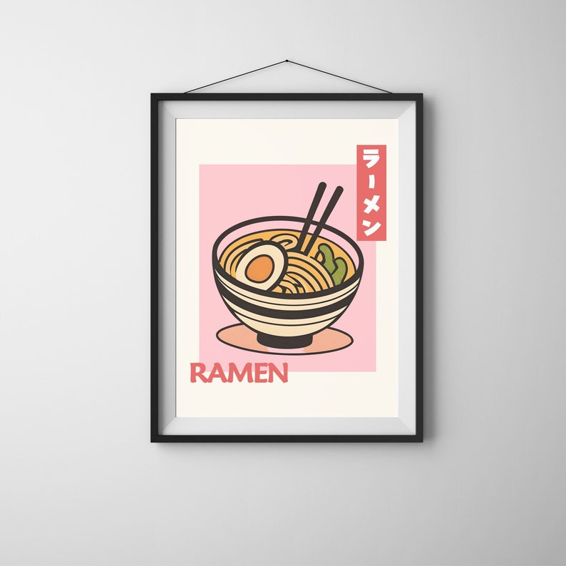 Japanese Ramen Poster, Japanese Noodle Kitchen Printable Wall Art ...