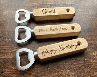 Bottle Opener Personalised Wood Bottle Opener Custom Drinking Gift Beer Opener Birthday Father's Day Gift for him