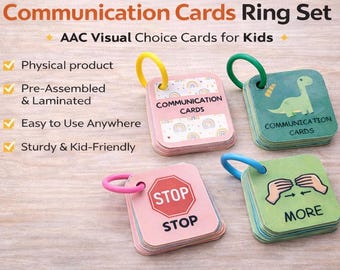 Juego de tarjetas de comunicación para el autismo / Material visual para terapia del habla / Herramienta no verbal para necesidades especiales