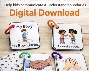 Tarjetas visuales sobre el espacio personal / Habilidades sociales, apoyo para el autismo (descarga digital)