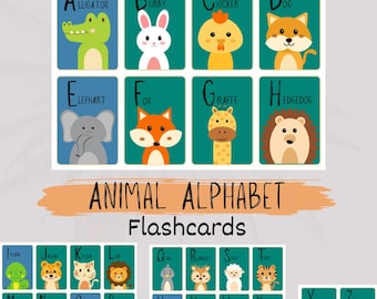 Descarga digital: Tarjetas didácticas del alfabeto de animales