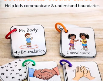Imágenes sobre espacio personal y consentimiento para niños / Tarjetas de comunicación / Apoyo para el autismo / Herramientas para la calma en el aula