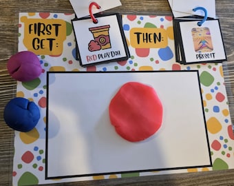Actividad de instrucciones de 2 pasos con plastilina / Apoyos visuales para autismo y educación especial