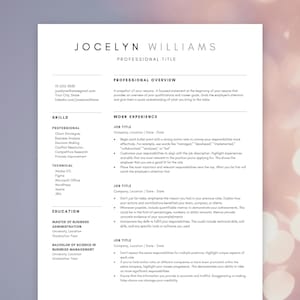 ATS Resume Template for Google Docs, Word, Pages. Professional Resume Template, Simple, Modern, Smooth, Minimal