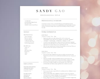 Resume Template for Google Docs, Word and Pages
