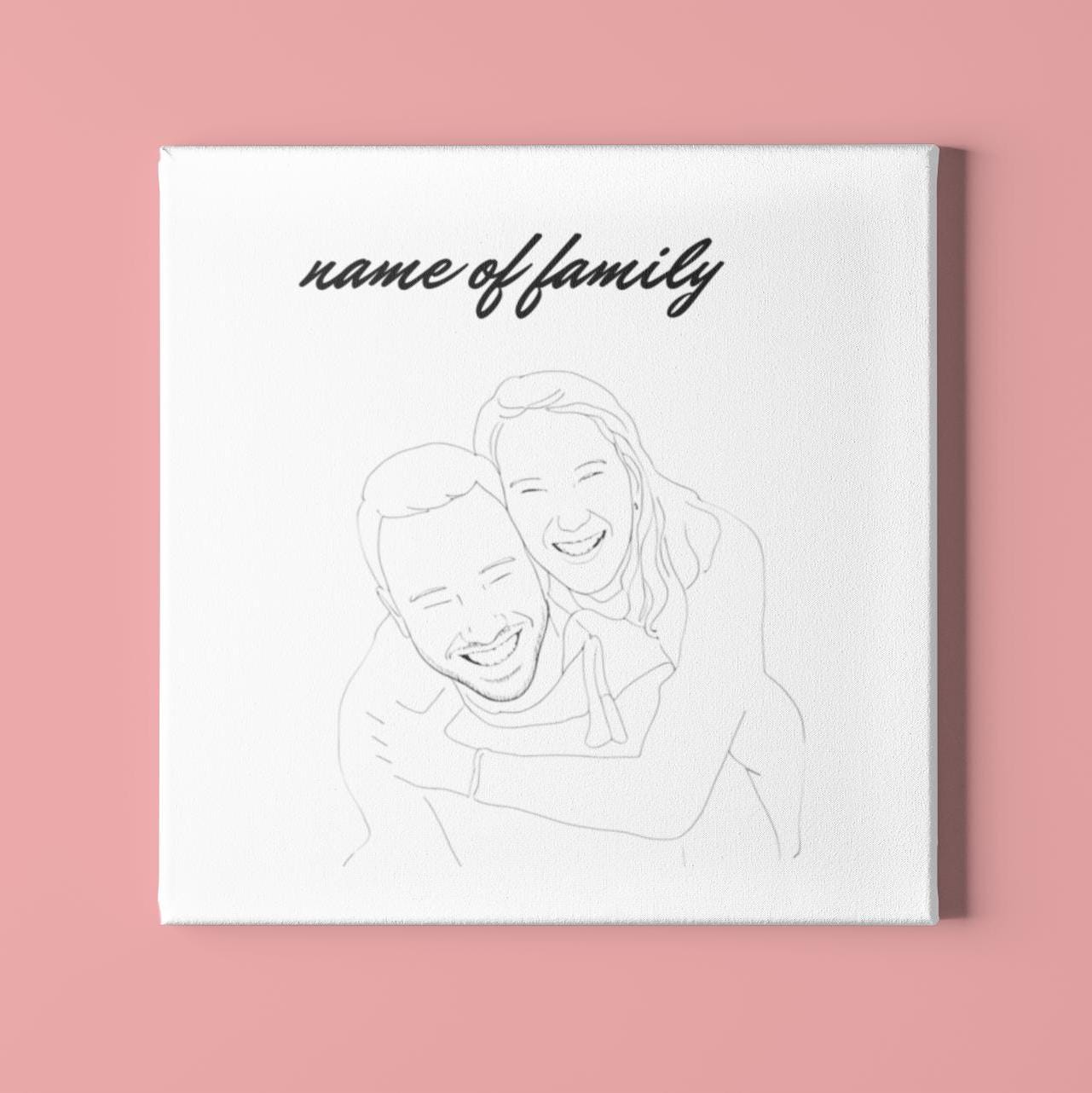 Custom Single Line Custom One Line Portrait: Personalized Wedding, Anniversary, Family ...