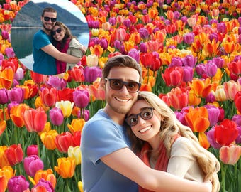 Custom Cartoon Portrait from Photo: Personalized Family or Couple Gift (Digital File)