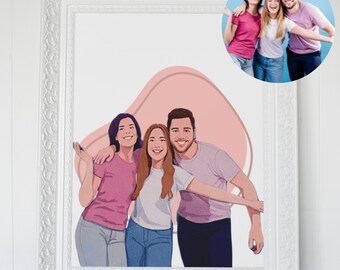 faceless Portrait from photo, portrait for mom,  faceless portrait for grandma ,Digital Print for Best Friend, surprise gift, wall art décor