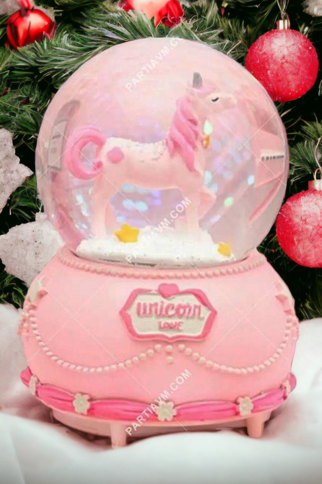 Musical Windup Unicorn Snow Globe Enchanting Home Decor Etsy