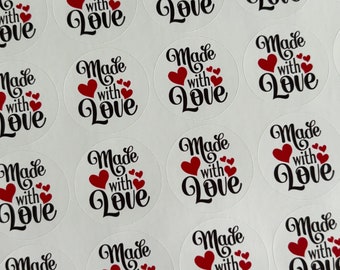 Made With Love Stickers - Stickers For Bakers - Small Business Stickers - Packaging Stickers