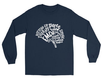Bottom-Up Therapy | Unisex Gildan Long-Sleeved T-Shirt | EMDR IFS Parts Work Somatic Therapeutic Relationship | Brain | Mental Health