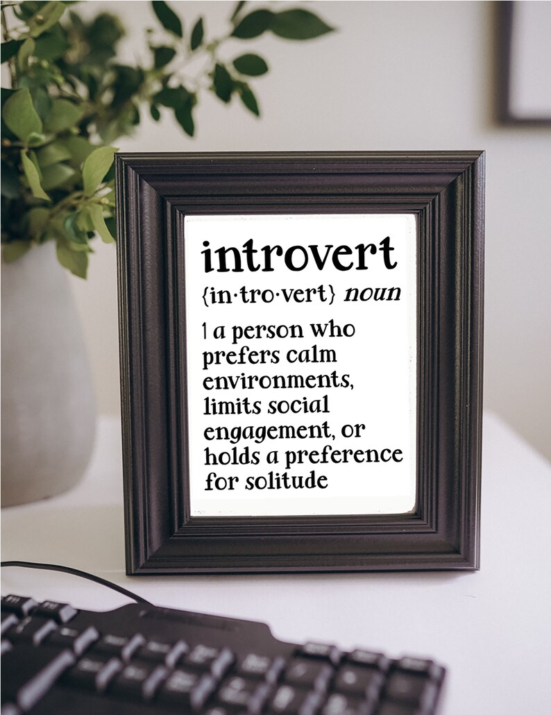 Introvert Definition Dictionary Poster | Printable Art PDF | Gallery ...