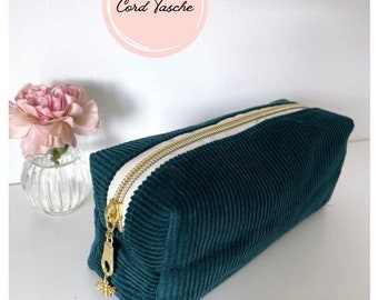 Pencil case made of corduroy/corduroy pencil case/petal corduroy/cosmetic bag/pencil case corduroy/case/petroleum bag/women's bag/gift idea