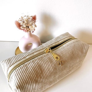 Pencil case made of corduroy/corduroy pencil case/beige corduroy/cosmetic bag/pencil case corduroy/case/beige bag/women's bag/gift idea image 7