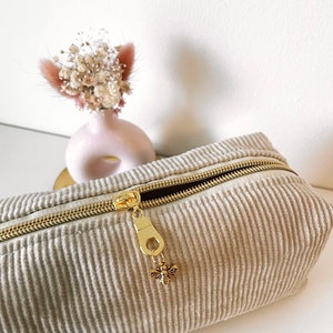 Pencil case made of corduroy/corduroy pencil case/beige corduroy/cosmetic bag/pencil case corduroy/case/beige bag/women's bag/gift idea image 2