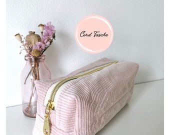 Corduroy pencil case/corduroy pencil case/pink corduroy/cosmetic bag/corduroy pencil case/case/pink bag/women's bag/gift idea