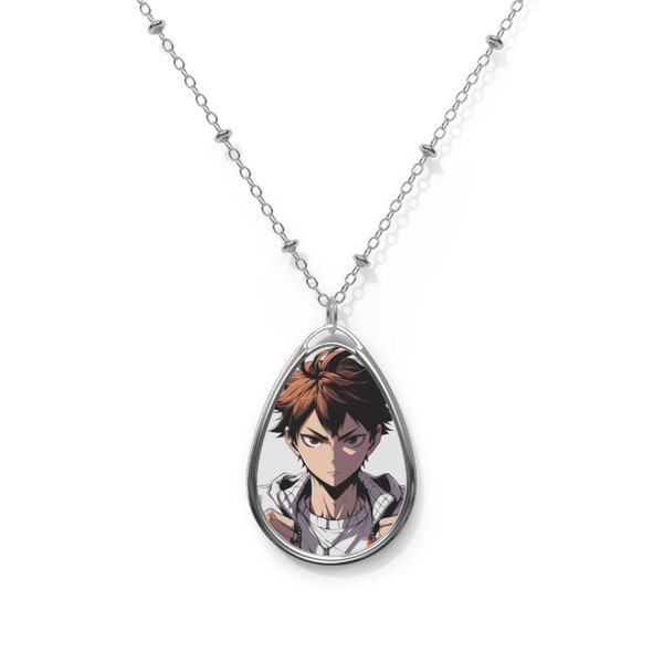 Hinata Shoyo Haikyuu Zinc alloy Oval Necklace. Haikyuu necklace. Hinata necklace.Haikyuu gift. Volleyball anime necklace.Haikyuu lover gift.