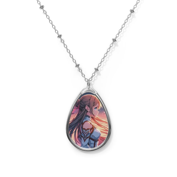 Asuna SAO Zinc alloy Oval Necklace. Sword art online necklace.Asuna Necklace. SAO necklace. SAO gift. girlfriend anime gift. gift for otaku.