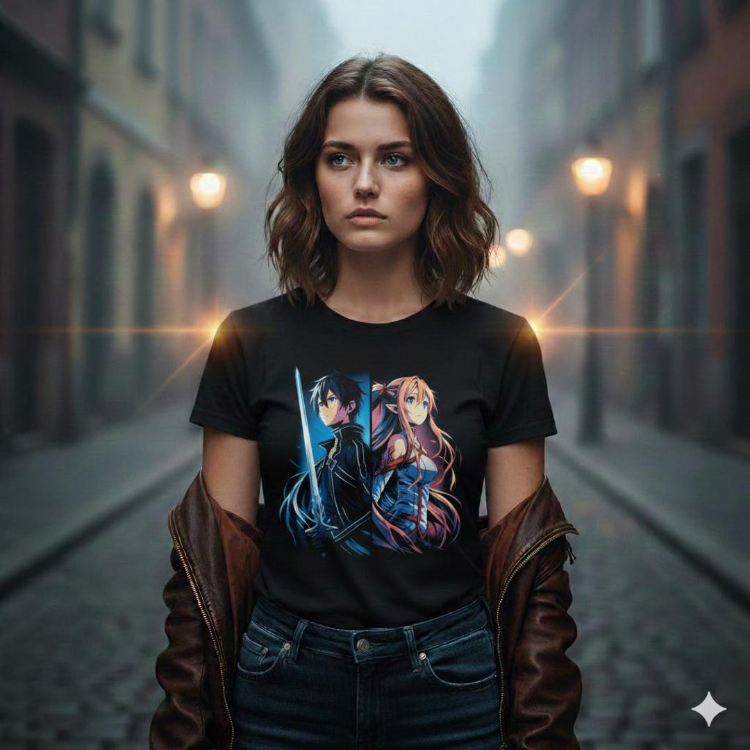 Kirito & Asuna Anime T-shirt: Sword Art Online (SAO) - Etsy
