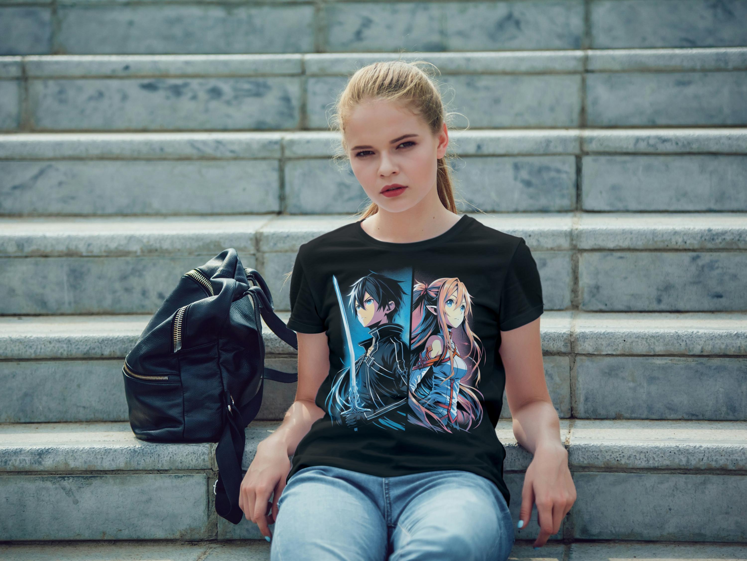 Kirito & Asuna Anime T-shirt: Sword Art Online (SAO) - Etsy