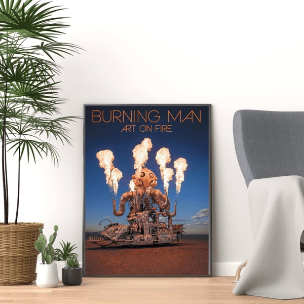 Burning Man Poster | Burning Man Art | Burning Man Festival | Festival Wall Decoration | Festival Gift