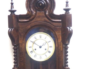Impressive Rare Hermle Vienna Wall Clock 8 Day Weight Driven Striking Wall Clock
