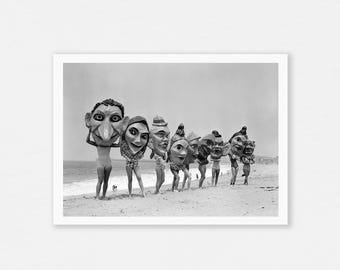 Vintage Venice Beach Photo, Carnival Mask Art (Digital Download)
