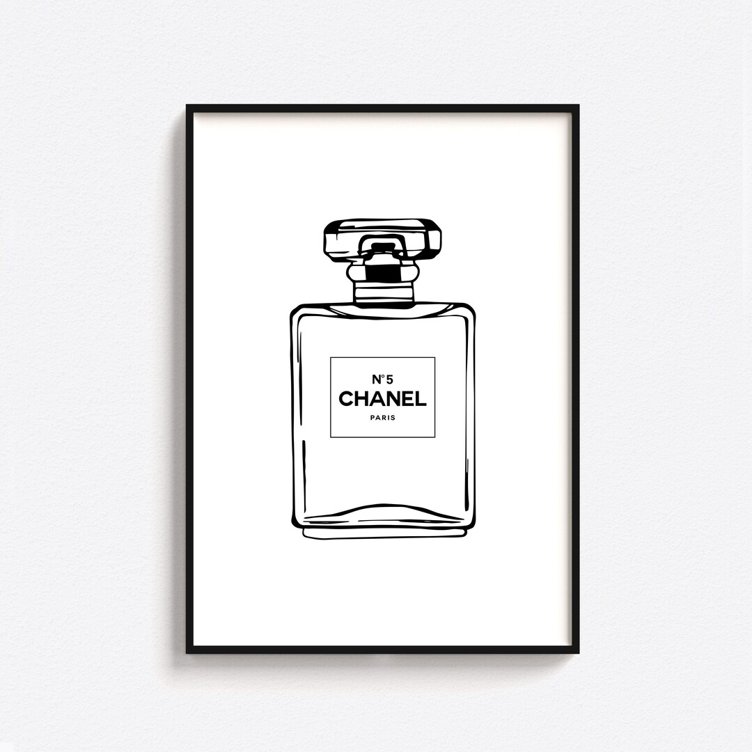 Perfume Bottle Wall Art, Chanell No 5 Poster, Trendy Retro Decor, Home