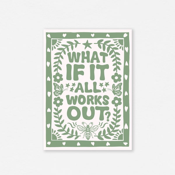 ¿Y si todo sale bien? Lámina con tipografía retro (Impresiones digitales)