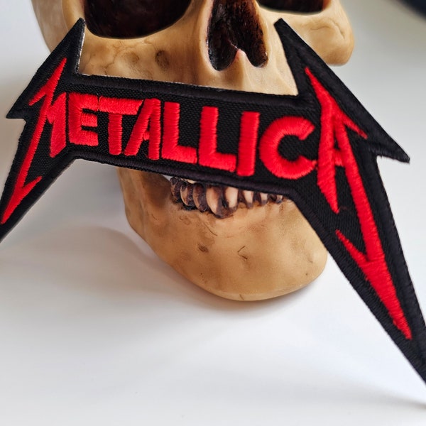 Metallica patch, Metallica heavy metal band patch, heavy metal music patch, iron on patch, Metallica heavy metal logo patch