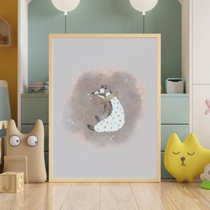 DIGITAL CHILDREN&#39;S PRINTS, Children&#39;s Bear Print, Animal Prints, Children&#39;s Wall Decoration, Personalized Gift, Printable Picture,