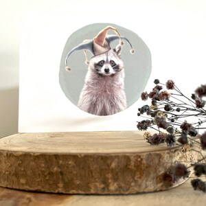 DIGITAL CHILDREN&#39;S PRINTS, Children&#39;s raccoon print, Animal prints, Children&#39;s wall decoration, Personalized gift, Printable painting,