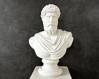 Buste de Marc-Aurèle : sculpture de statue romaine de 18 pouces