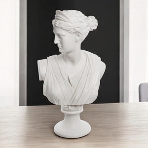 Diana Bust Sculpture, 30 cm - 11.8 in, Artemis Bust Statue, Goddess Statue, Greek Mythology, Roman Statue, Greek Decor, Sculpture Art, M41