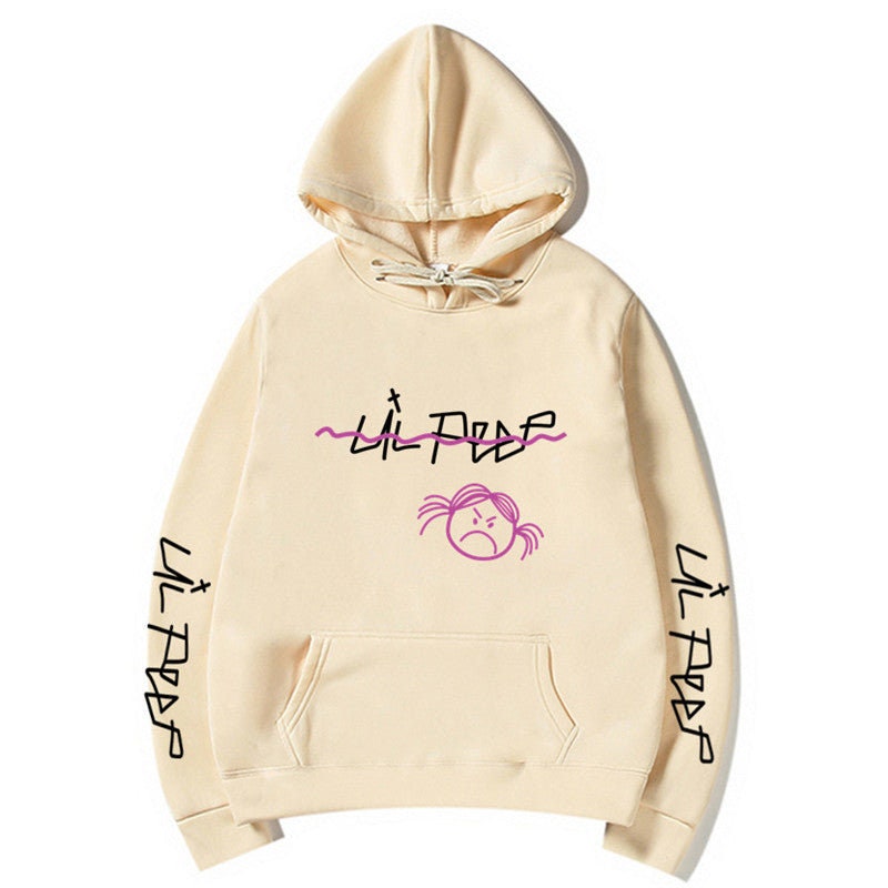 lil peep pink and black hoodie