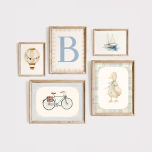 Galleria murale per cameretta dei bambini vintage, stampe per cameretta dei bambini, stampe artistiche per cameretta dei bambini stravaganti, set di 5 stampe vintage per cameretta dei bambini, stampe artistiche personalizzate per cameretta dei bambini
