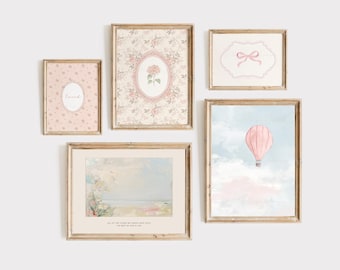 Vintage Nursery Gallery Wall, Vintage Girl Nursery Prints, Cottagecore Nursery Art, Vintage Baby Girl Nursery Decor, Grandmillenial Nursery