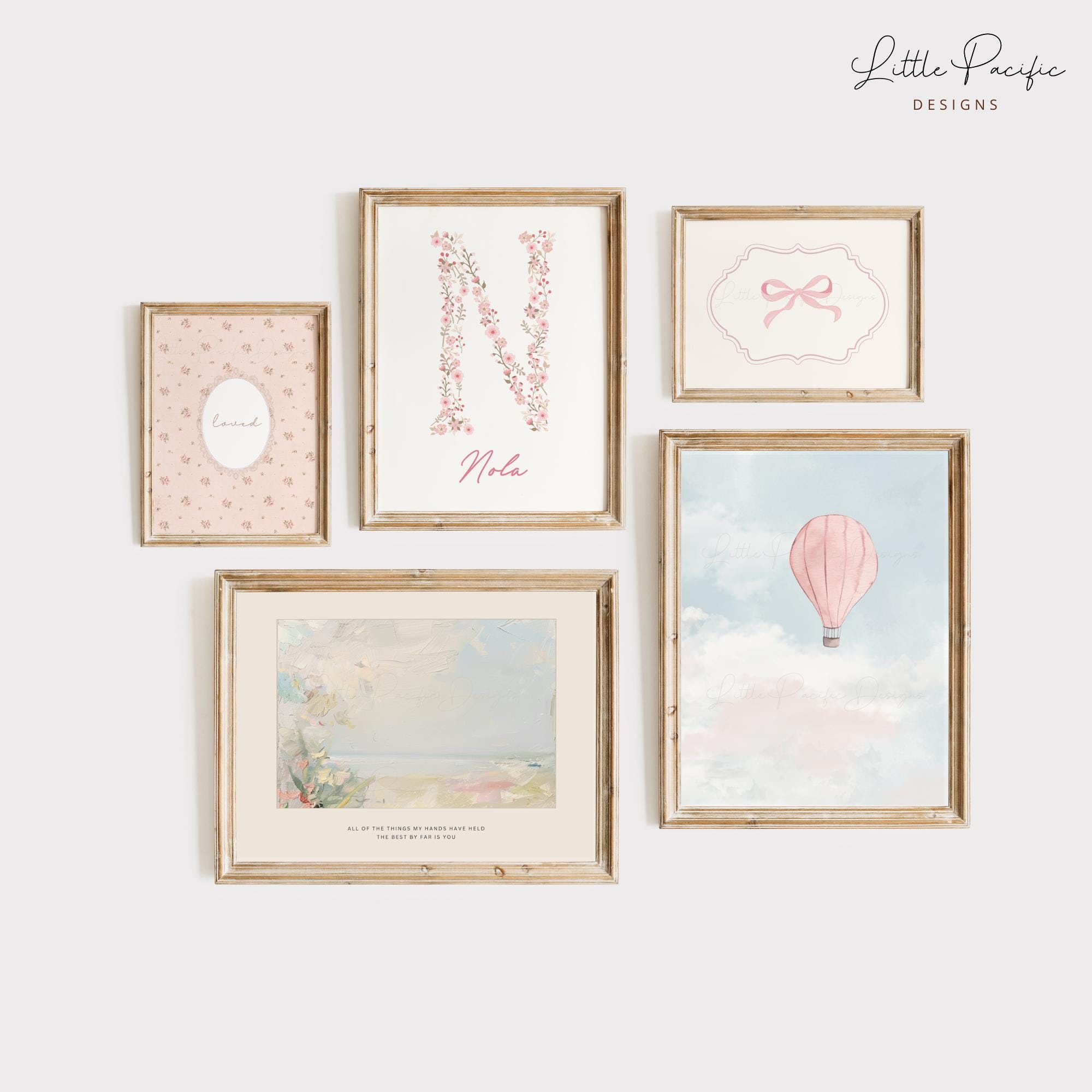 Vintage Nursery Gallery Wall, Vintage Baby Girl Nursery Art, Custom ...