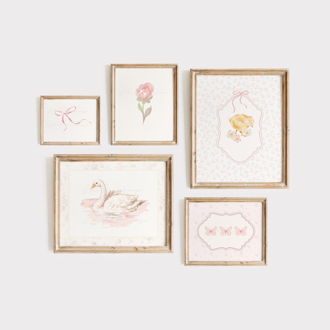 Vintage Farmhouse Nursery Prints: Baby Girl Wall Art (digital Download ...
