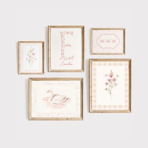 Vintage kinderkamer galerij muur, grillige kinderkamer kunst, aangepaste eerste meisjes kinderkamer prints, vintage kunst aan de muur, coquette kwekerij decor afdrukbare