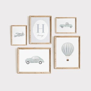 Vintage Transportation Nursery Set, Boy Nursery Gallery Wall, Vintage Car Nursery Prints, Vintage Truck Wall Art, Vintage Nursery Decor Boy
